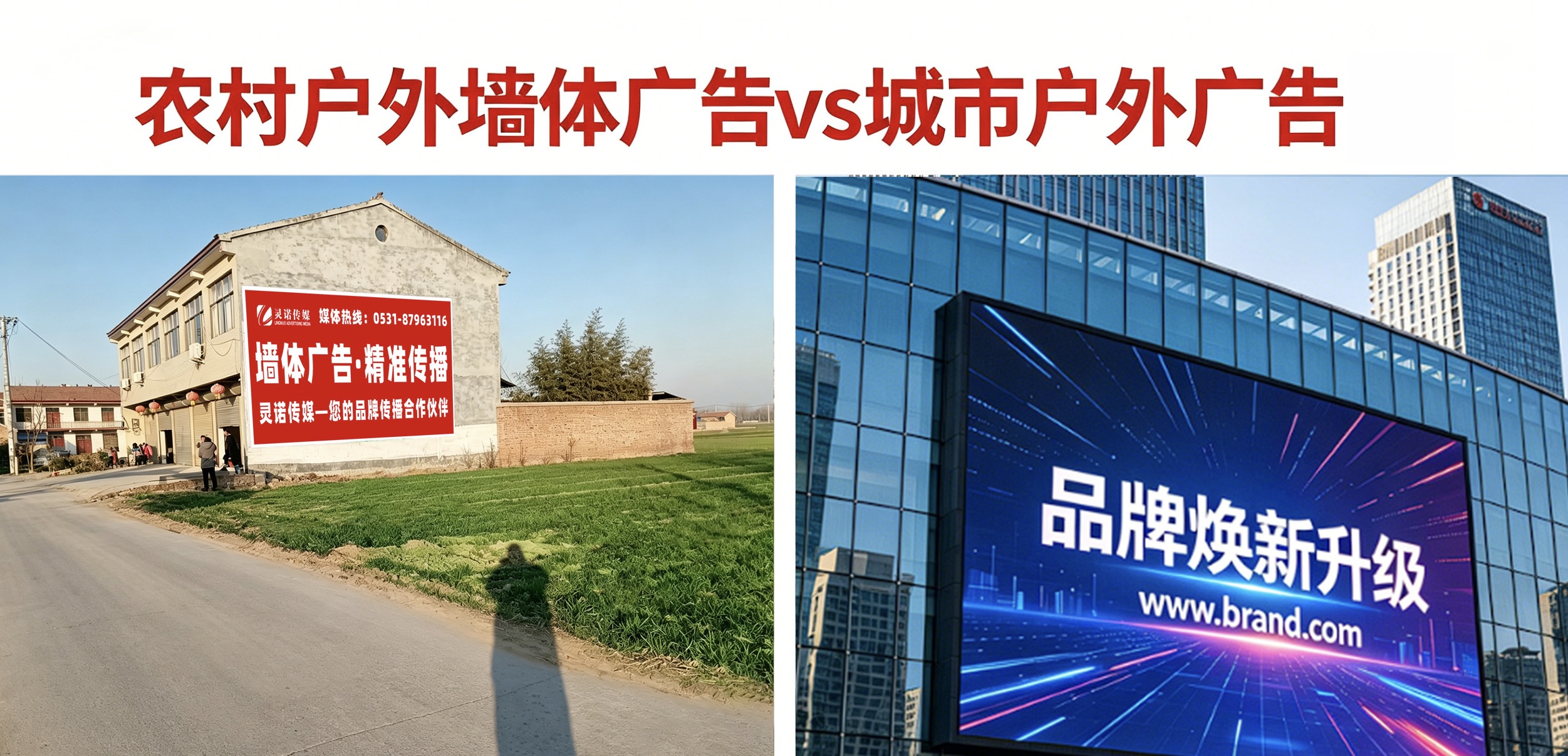 户外广告两极分化：农村墙体vs城市大屏，谁才是品牌投放的